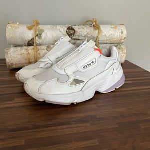 Adidas White Falcons-Size 7.5